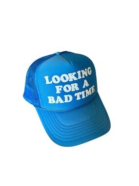 Halsey Back To Badlands Merch: Blue Trucker Hat 'LOOKING FOR A BAD TIME'